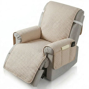 Housse de fauteuil de canapé inclinable uni déperlant avec sangles élastiques