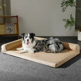 Lit orthopédique en mousse à mémoire étanche avec côtés en L pour grand chien