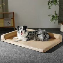 Lit orthopédique en mousse à mémoire étanche avec côtés en L pour grand chien
