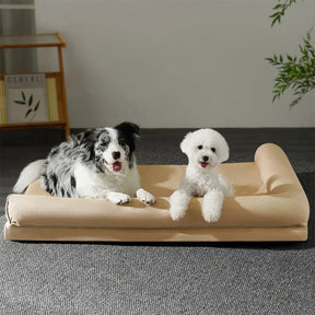 Lit orthopédique en mousse à mémoire étanche avec côtés en L pour grand chien