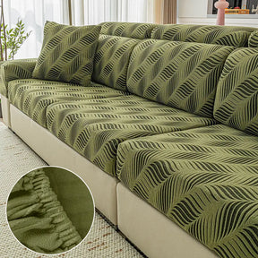 Housse de canapé complète en polaire jacquard à motifs vagues avec protection antistatique