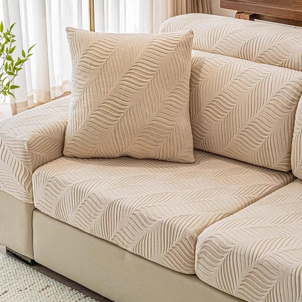 Housse de canapé complète en polaire jacquard à motifs vagues avec protection antistatique