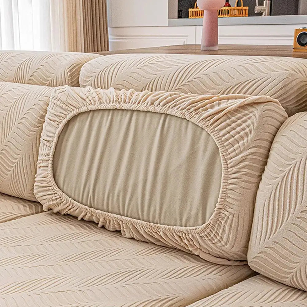 Housse de canapé complète en polaire jacquard à motifs vagues avec protection antistatique