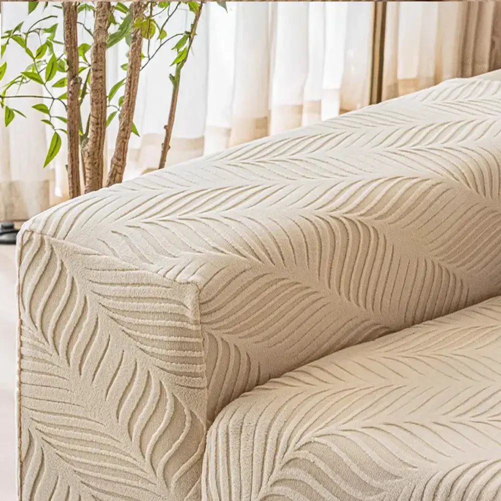 Housse de canapé complète en polaire jacquard à motifs vagues avec protection antistatique