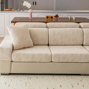 Housse de canapé complète en polaire jacquard à motifs vagues avec protection antistatique
