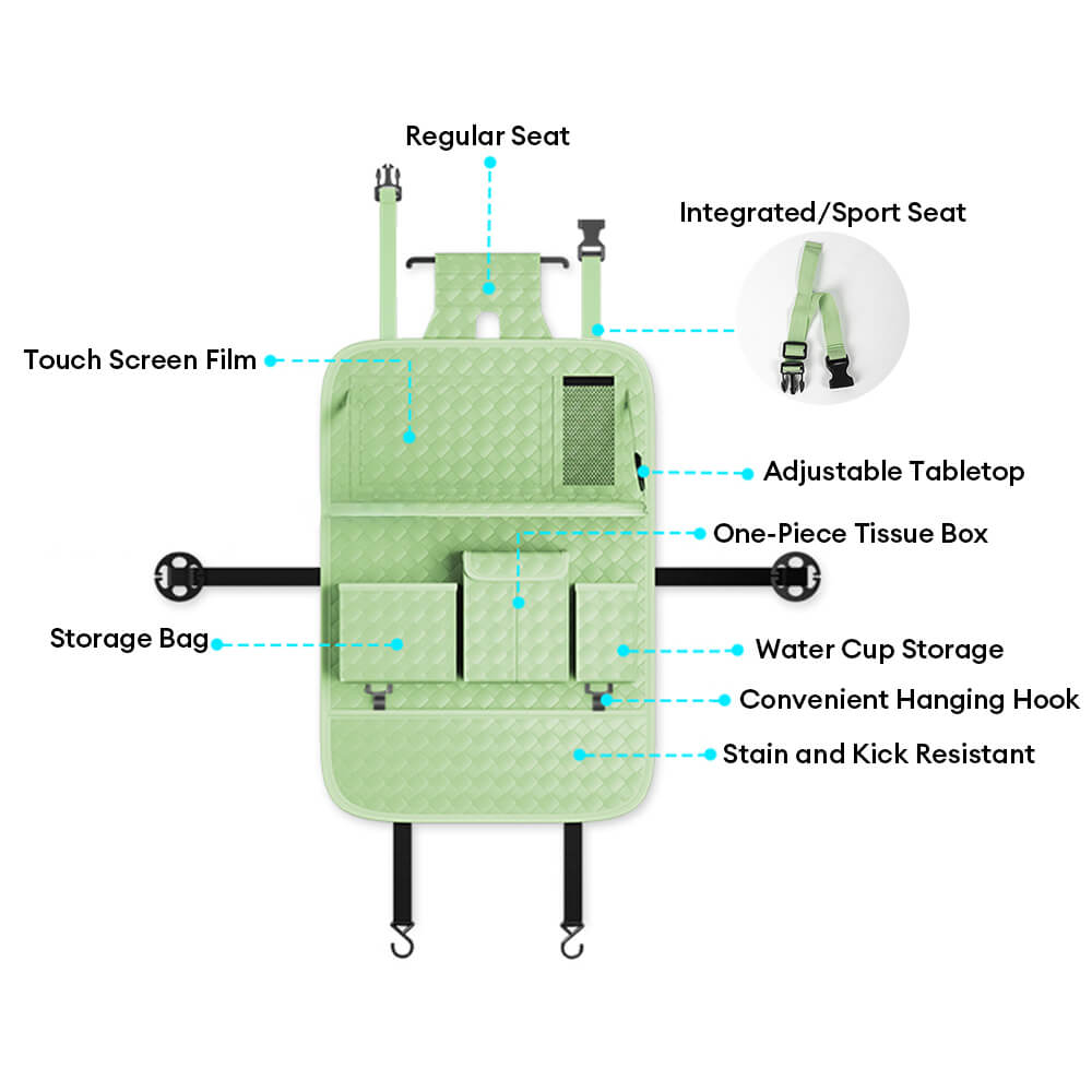 Sac de rangement suspendu écologique pour siège arrière de voiture pliable avec plateau