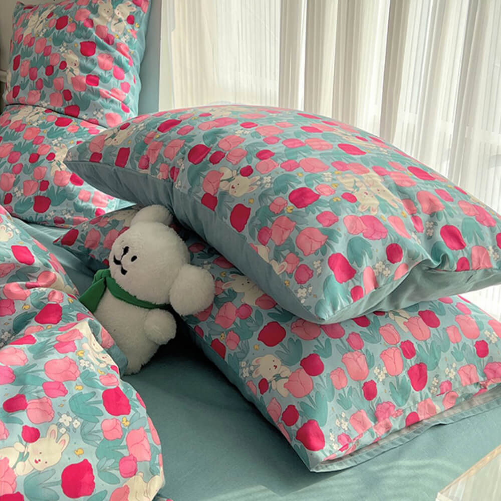 Parure de draps en coton floral respirant