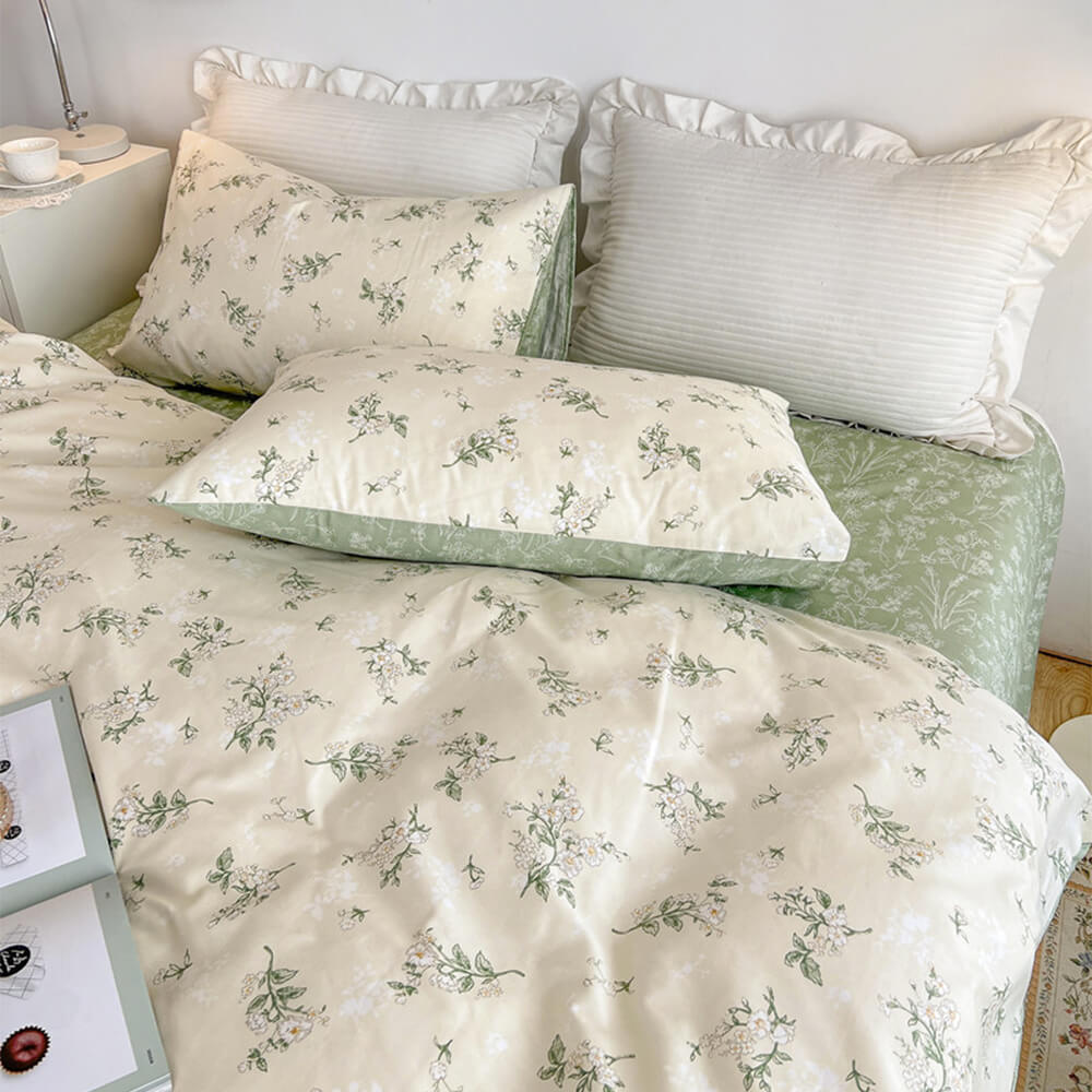 Parure de draps en coton floral respirant