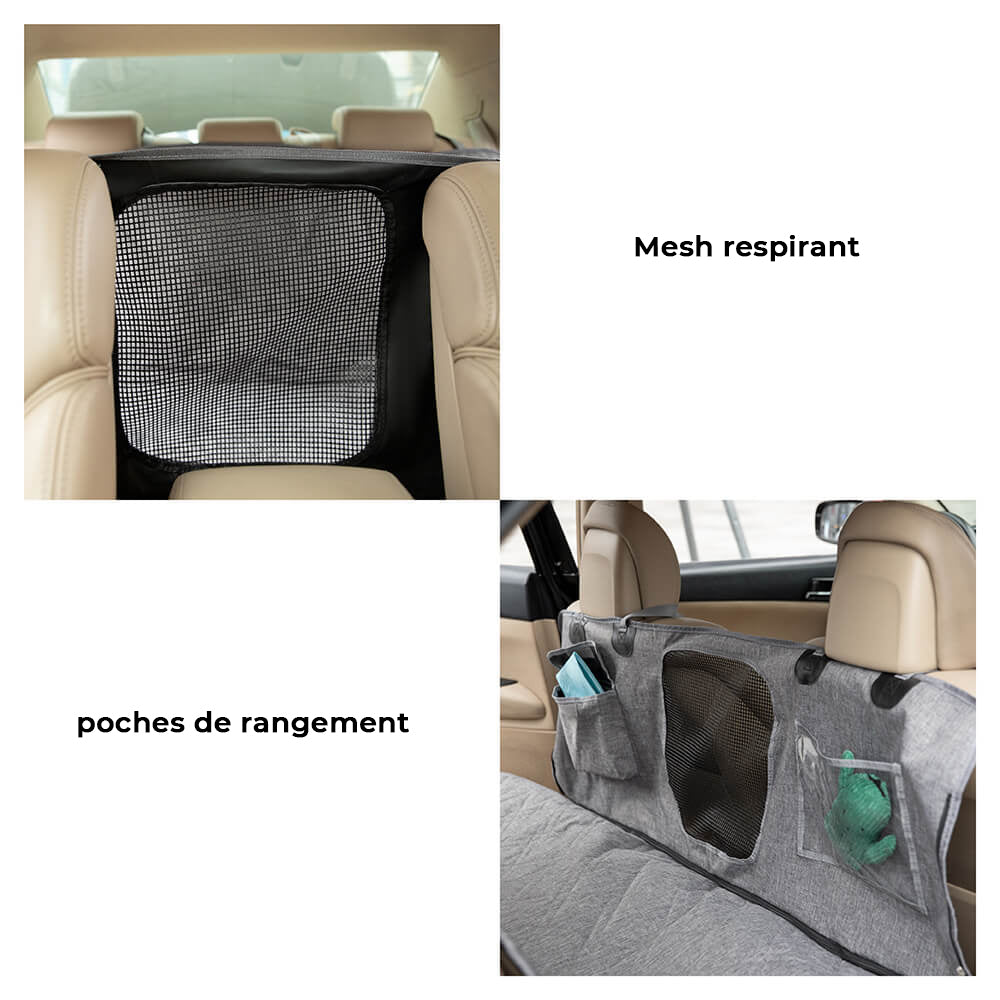 Couvre-siège de voiture pour chien en tissu oxford imperméable et résistant aux rayures en tissu cationique