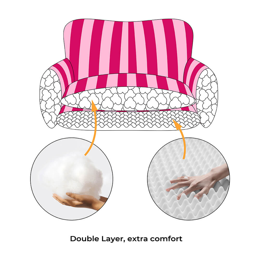 Lit pour chien et chat en faux lambswool à rayures tendance à double couche - Extérieur