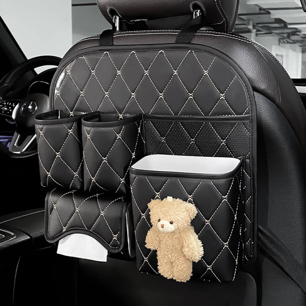 Sac de rangement imperméable et résistant aux rayures pour siège auto arrière en forme de diamant