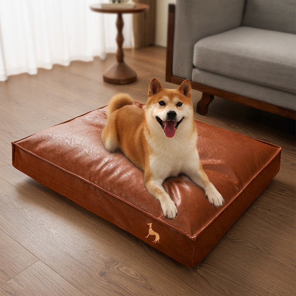 Lit pour chien en similicuir imperméable résistant et facile à entretenir