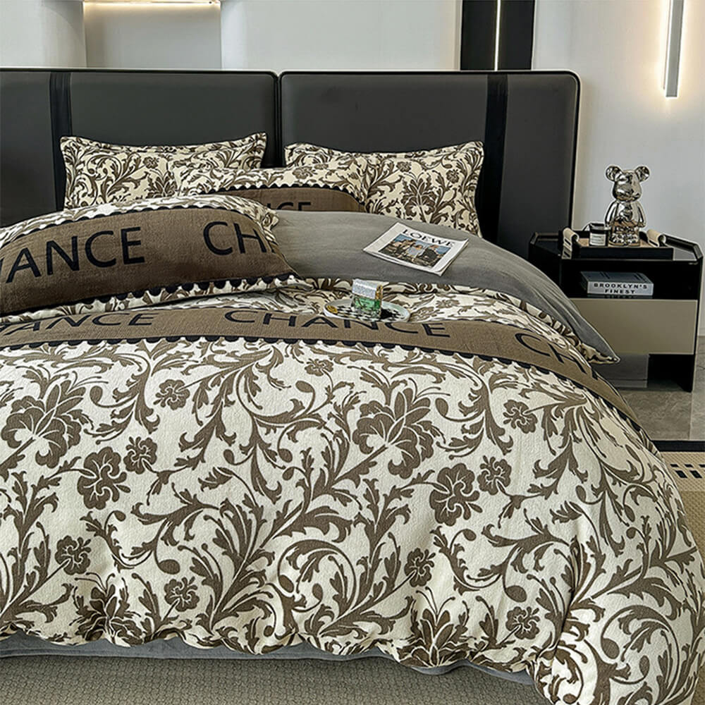 Parure de lit en velours de lait antistatique et chaud style européen