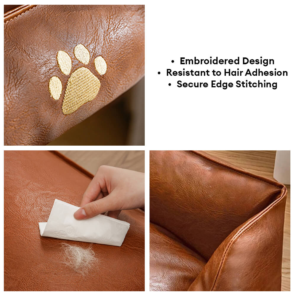 Lit pour chien en simili cuir luxueux imperméable et amovible