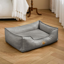 Lit pour chien en simili cuir luxueux imperméable et amovible