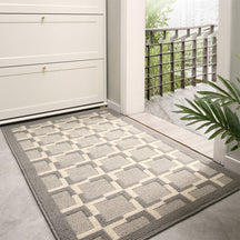 Tapis de porte avant moderne à carreaux anti-tache et antidérapant pour pattes boueuses de chien