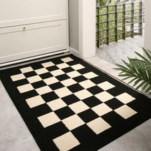 Tapis de porte avant moderne à carreaux anti-tache et antidérapant pour pattes boueuses de chien