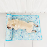 Tapis pour chien en soie glacée respirante et rafraîchissante série Océan avec oreiller