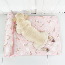 Tapis pour chien en soie glacée respirante et rafraîchissante série Océan avec oreiller