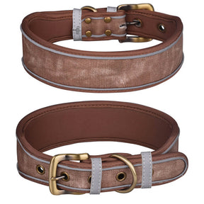 Collier pour chien en fausse microfibre douce réfléchissante imprimée