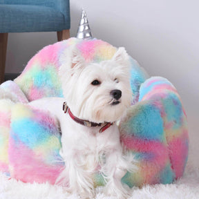 Rainbow Unicorn Plush Washable Warming Dog & Cat Bed