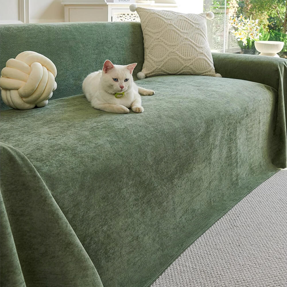 Housse de canapé douce et imperméable résistante aux rayures et sans peluches