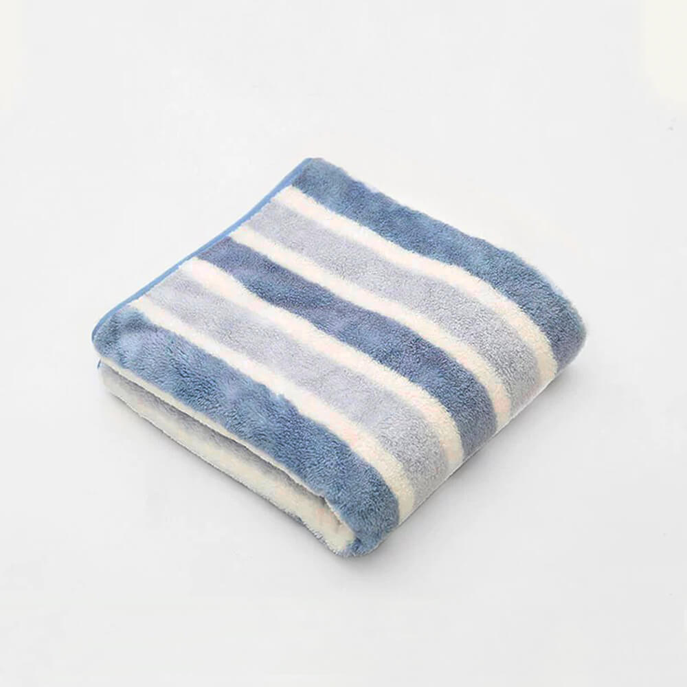 Serviette de bain rayée pour chien et chat absorbante à séchage rapide épaissie et douce