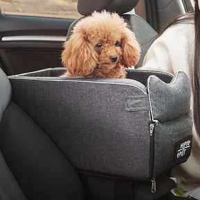 Siège auto pour animal de compagnie style console en suédine