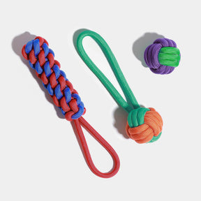 Ensemble de Jouets pour Chiens en Corde - Choc des Couleurs