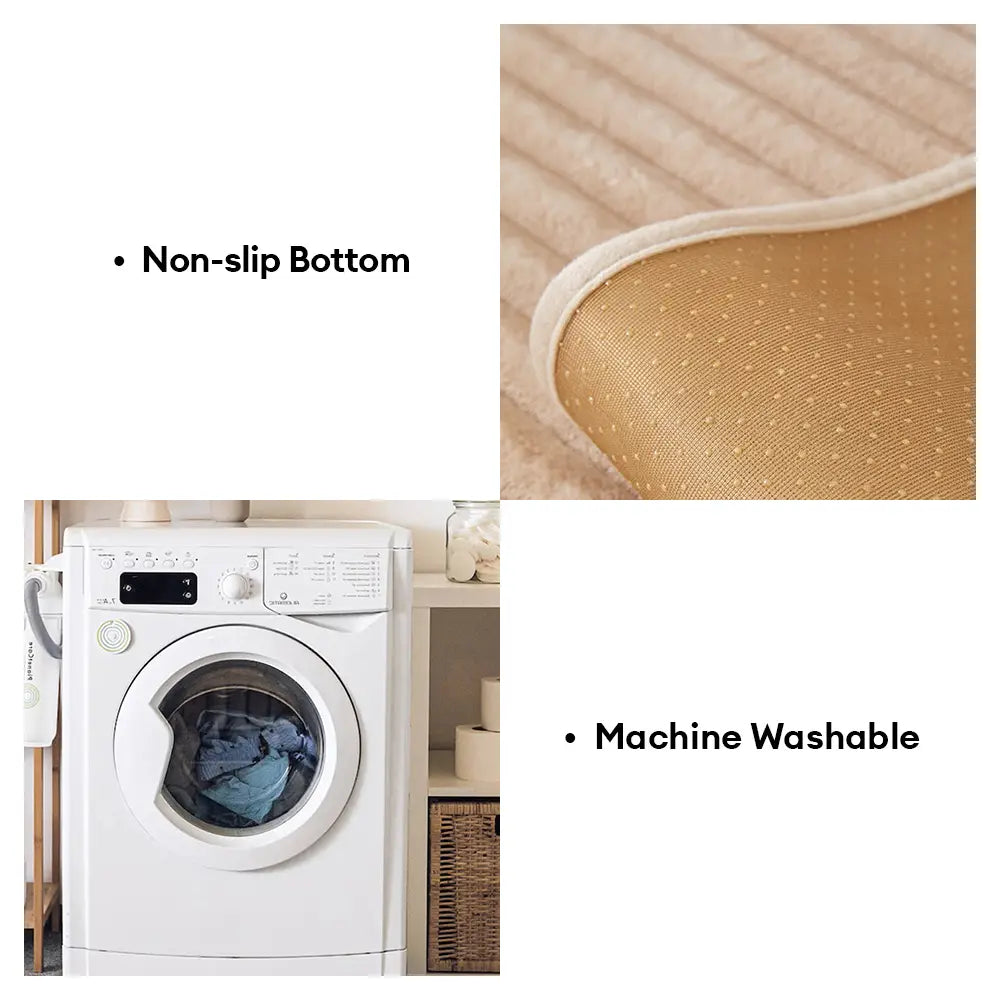Housse de canapé en peluche rayée anti-dérapante - Unie