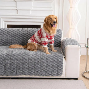 Housse de canapé en peluche douce anti-dérapante, une pièce, adaptée aux animaux de compagnie.