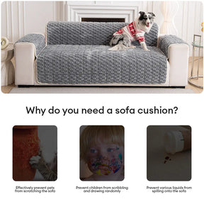 Housse de canapé en peluche douce anti-dérapante, une pièce, adaptée aux animaux de compagnie.