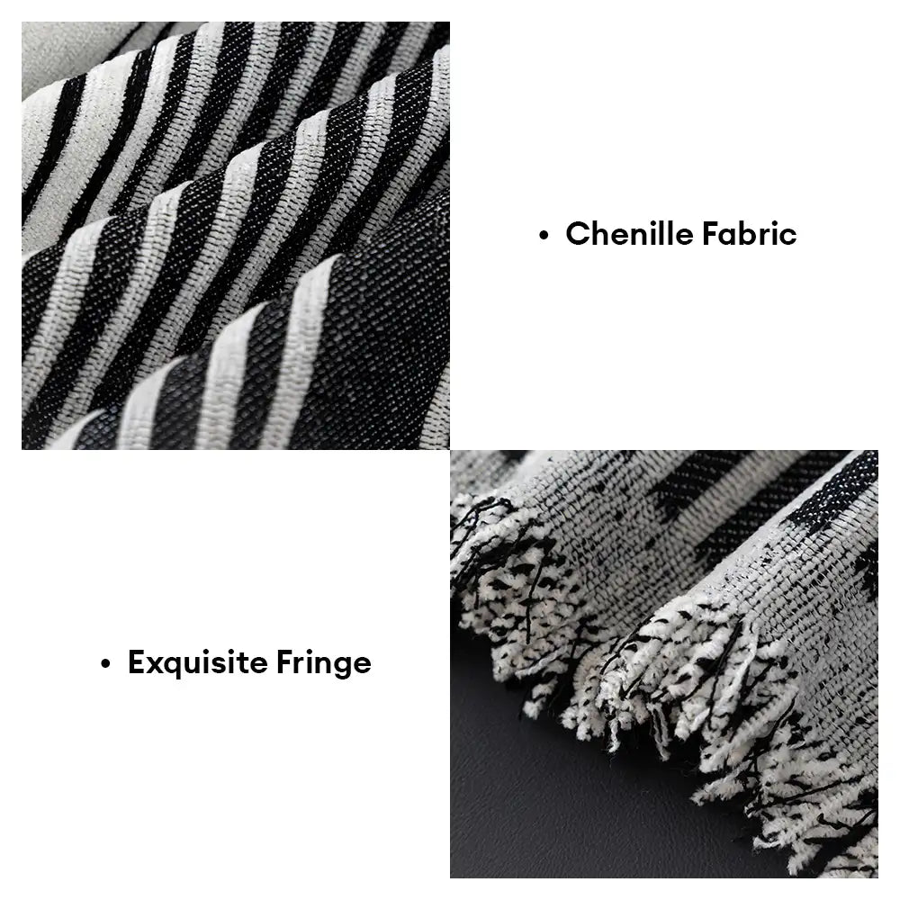 Jeté de canapé Housse de Canapé durable en chenille à rayures géométriques