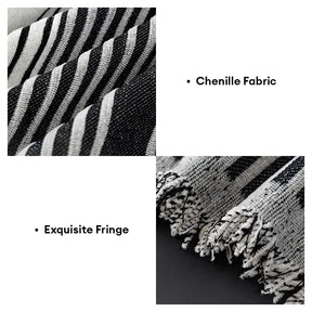 Jeté de canapé Housse de Canapé durable en chenille à rayures géométriques