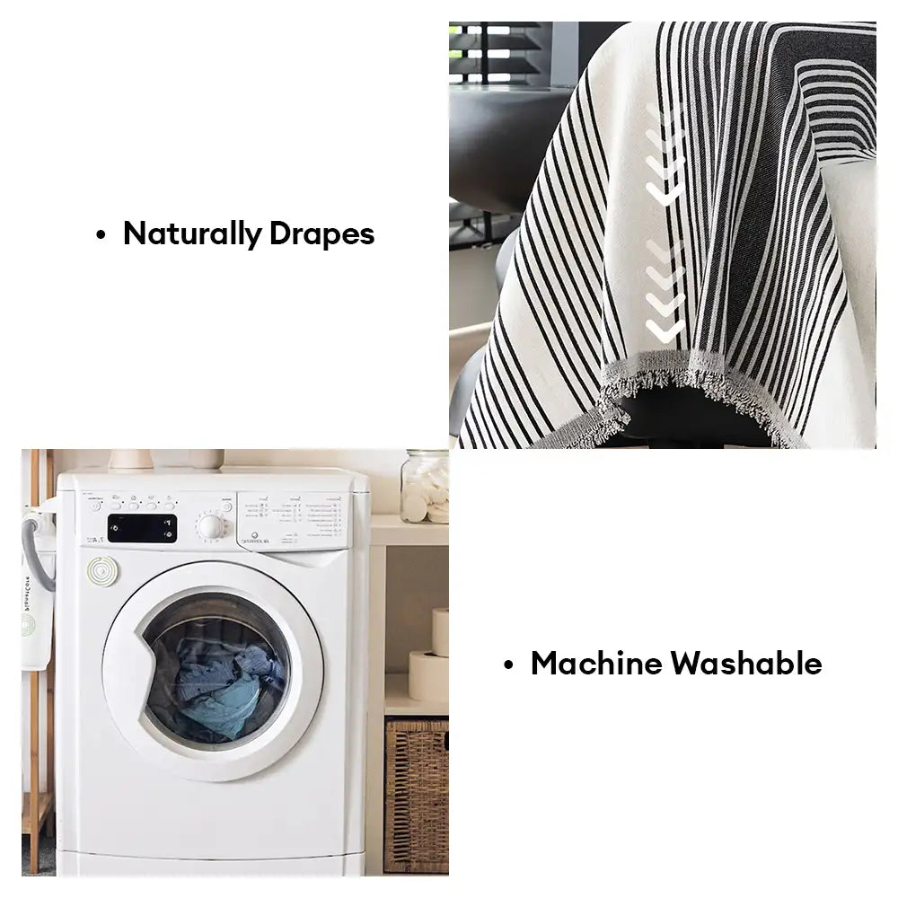 Jeté de canapé Housse de Canapé durable en chenille à rayures géométriques