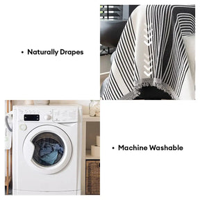 Jeté de canapé Housse de Canapé durable en chenille à rayures géométriques