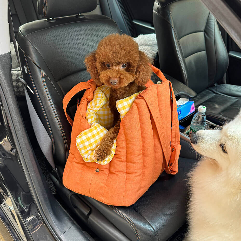 Sac de transport souple et polyvalent pour chien et chat à carreaux vichy