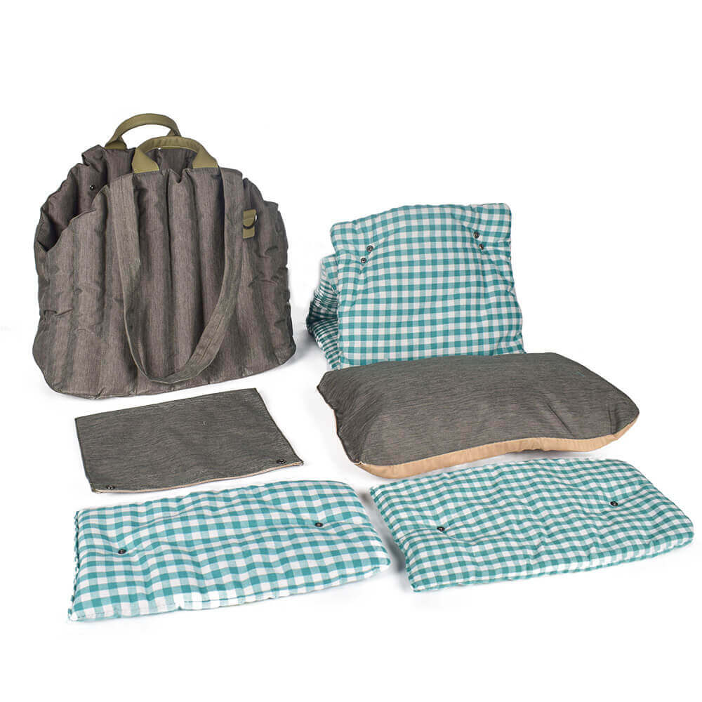 Sac de transport souple et polyvalent pour chien et chat à carreaux vichy