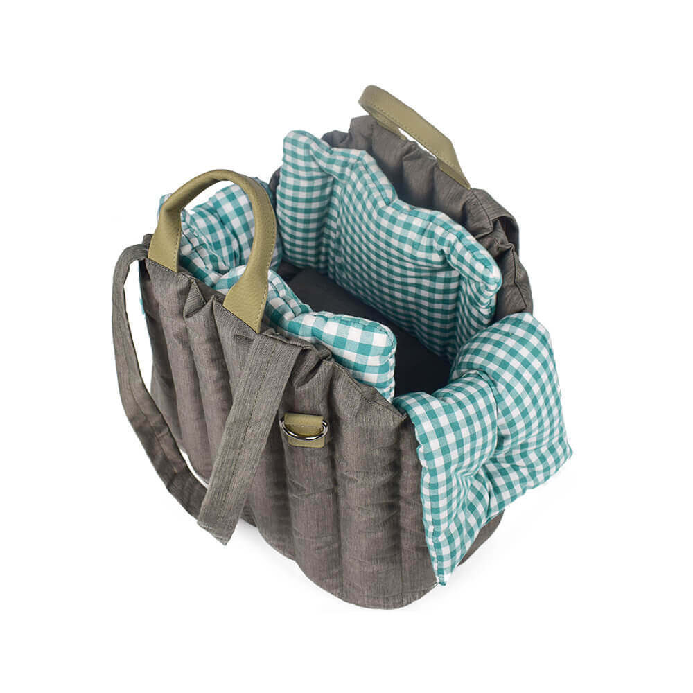 Sac de transport souple et polyvalent pour chien et chat à carreaux vichy