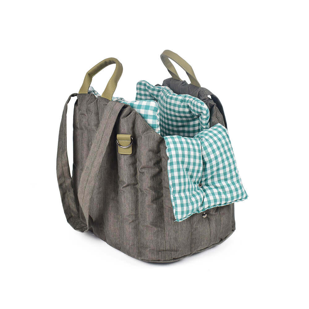 Sac de transport souple et polyvalent pour chien et chat à carreaux vichy