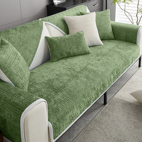 Housse de canapé sectionnelle en tissu chenille simple, étanche, antimicrobien et anti-rayures.