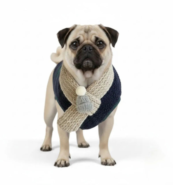 Veste d'hiver à carreaux pour chien avec écharpe festive et confortable pour les fêtes