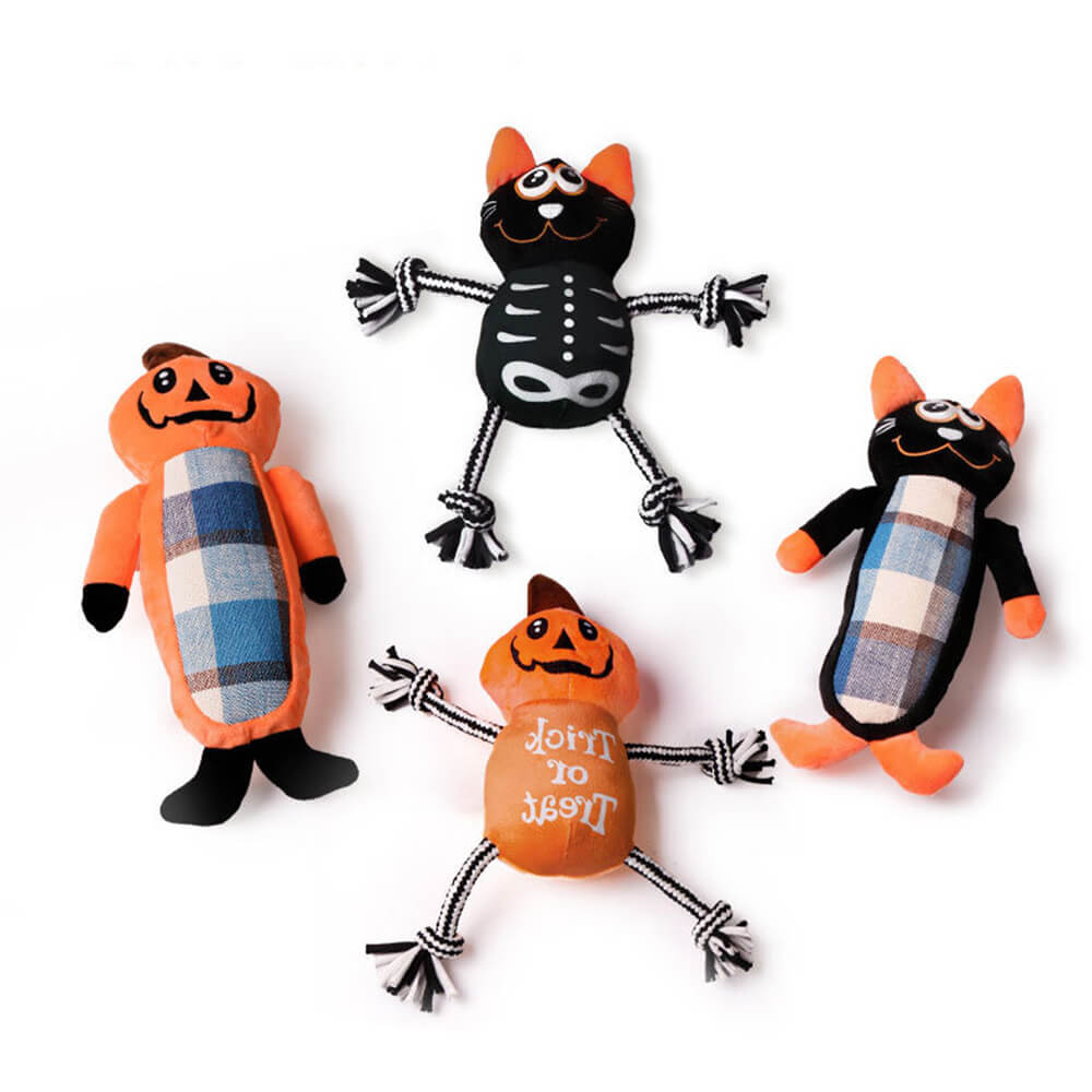 Set de Jouets à Mâcher en Corde pour Chien Citrouille Amusante Halloween