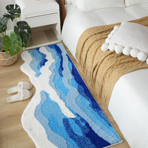 Carpette de Luxe à Motif Vagues 3D Texturé