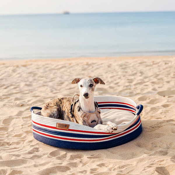 Sac de plage en coton tissé léger fait main transport pour animaux idéal pour les vacances d'été