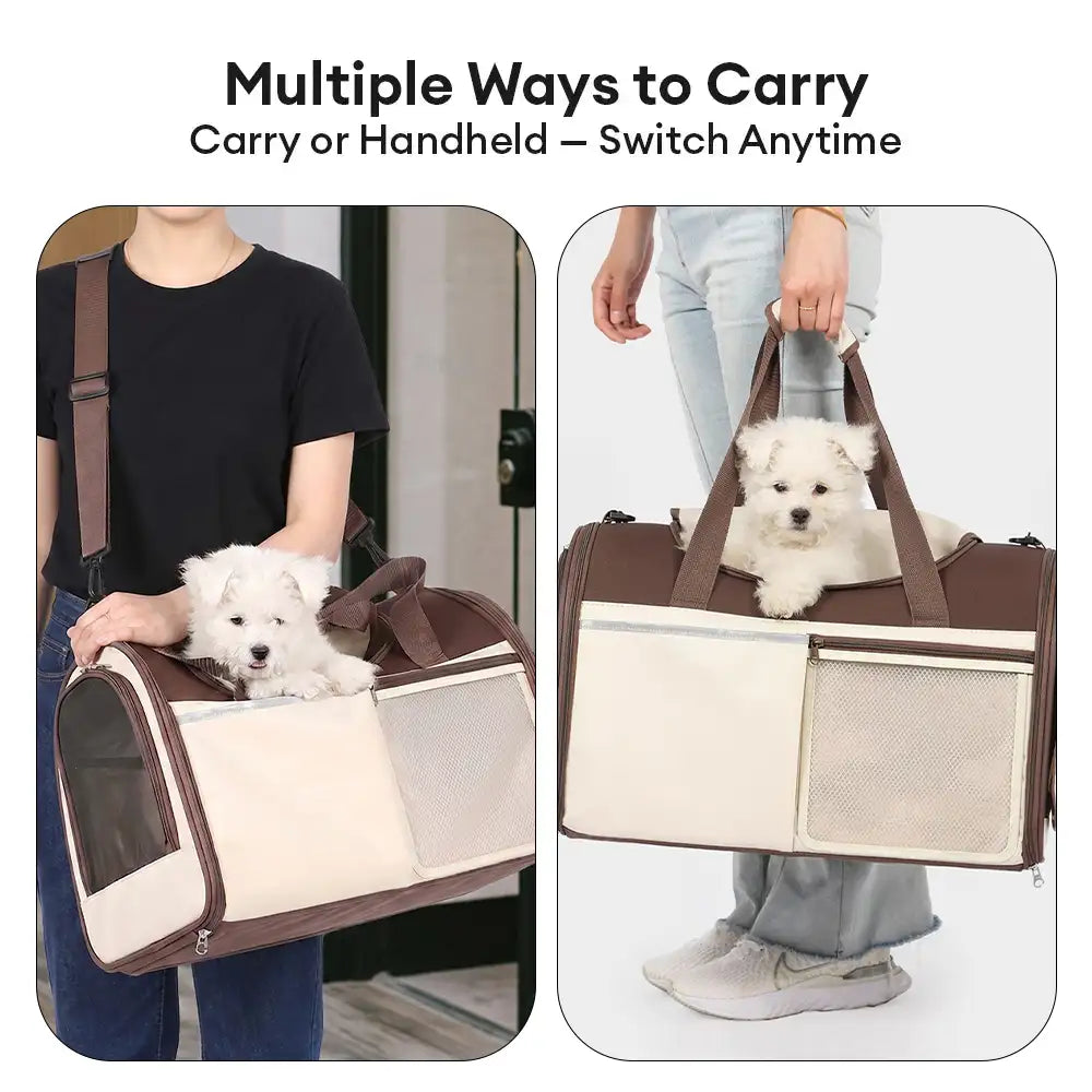 Sac de transport pour animaux, multifonction, à bandoulière, respirant, pour le voyage et le vétérinaire.