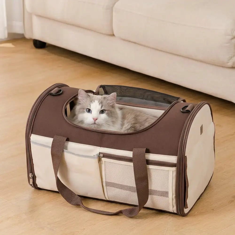 Sac de transport pour animaux, multifonction, à bandoulière, respirant, pour le voyage et le vétérinaire.