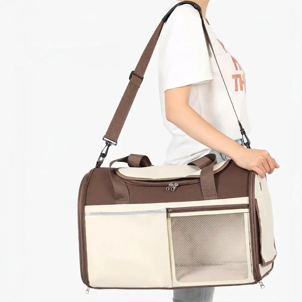 Sac de transport pour animaux, multifonction, à bandoulière, respirant, pour le voyage et le vétérinaire.