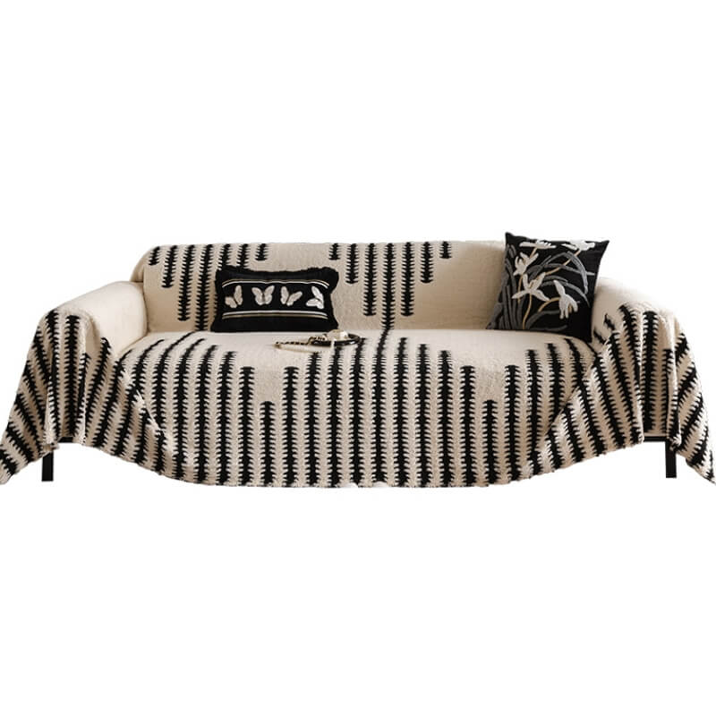 Housse de canapé confortable en peluche anti-rayures couverture décorative complète