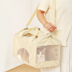 Sac de transport pour animaux en forme de maison, respirant, pliable, grande capacité et multifonctionnel.